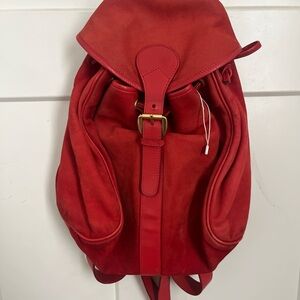 Vintage Gucci Bamboo Red Backpack Suede and Leather Made In Italy Authentic Bag